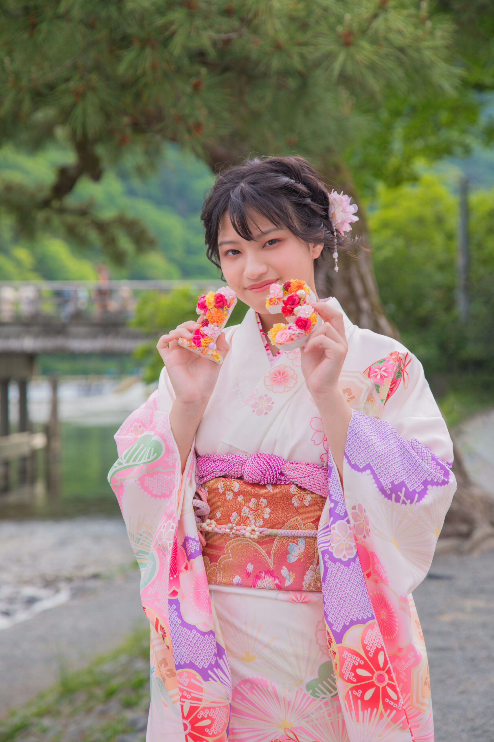 京都嵐山　十三参り　野外撮影